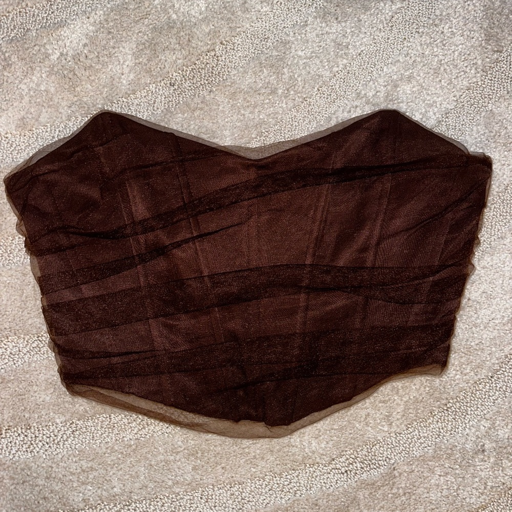 Brown corset crop top